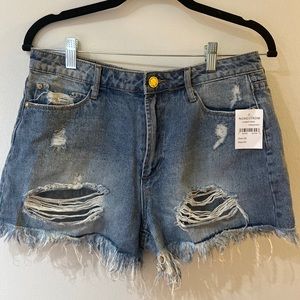 Articles of Society distressed denim shorts